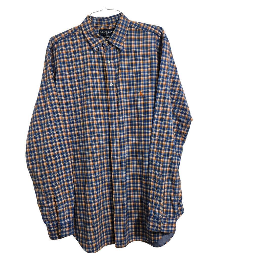 Ralph Lauren Classic Fit Plaid Button Down Shirt Men’s LT Large Tall Cotton